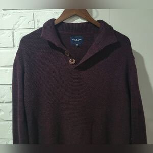 "Salt And Lime" Men's Burgundy Polo Knit Sweater